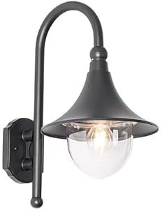 Qazqa - Klassisch I Antik Klassische Außen Wandleuchte schwarz IP44 - Daphne I Außenbeleuchtung - Aluminium Rund - LED geeignet E27
