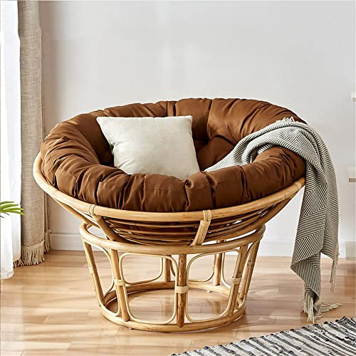 Morbuy Papasansessel Kissen Sitzauflage, Rundes Dicke Stuhlkissen Bequem & Weich Sitzkissen Hängesessel für Indoor Outdoor Garten Stuhlauflage (110x110CM,braun)