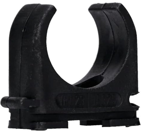 100 Stück M25 Rohr-Klemmschellen PP Kunststoff M16-M50 16mm bis 50mm für Stangenrohr Isorohr Leerrohr anreihbar zum Festschrauben Schwarz Voxura