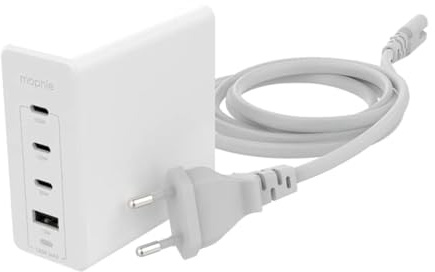 ZAGG mophie USB-C Speedport 120 Wall Charger, 120 Watt, GaN, Fast Charging, Dual Port, Lightning Device, (White, EU Adapter), 409909309