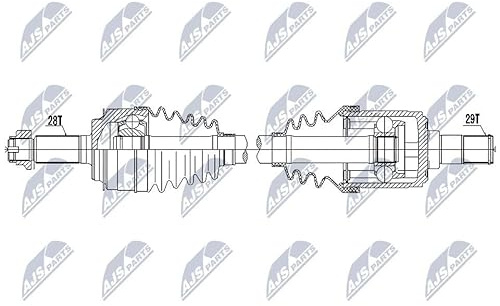 NTY Drive Shaft NPW-HD-081 Front Left 615 mm