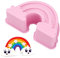 JSUOEO Molde de silicona, arco iris, molde para tartas para cumpleaños infantiles, molde de silicona arcoíris, molde para hornear, molde de arco iris, molde para hornear pasteles caseros, chocolate