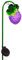 Dehner Solar-Dekostab Grape, Lichtfarbe kaltweiß, mit On-/Off-Schalter, Ø 15 cm, Höhe 74 cm, Metall, lila/grün