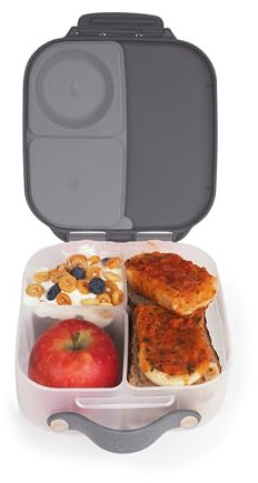 b.box Mini Brotdose für Kinder mit Fächern | Bento Box, 3 Fächer (2 Auslaufsicher) | Lunchbox für Gerichte & Snacks | Platz für Ganzes Obst | BPA-frei