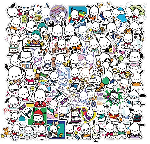 100 Stück Pochacco Aufkleber für Wasserflasche, Laptop, Telefon, Gepäck, Skateboard Aufkleber für Erwachsene, Teenager, Mädchen, Kinder