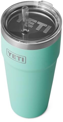YETI Rambler Straw Cup, Vacuum Insulated Stainless Steel Cup with Straw Lid, Seafoam, 26 oz (769 ml)