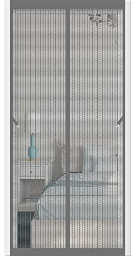 Anti Zanzare Calamite Tenda 60 x 210 cm Porte Anti Zanzare Calamite Anti Zanzare Insetti Traspirante Zanzariere per Legno, Ferro, Porte in Alluminio, Grigio