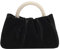 Beatfull Abend-Geldbörse für Damen, Perlenhandtaschen, weiches Leder, gerüschte Tasche, Braut-Clutch für Hochzeit, Party, Abschlussball, Crossbody-Geldbörsen, Schwarz
