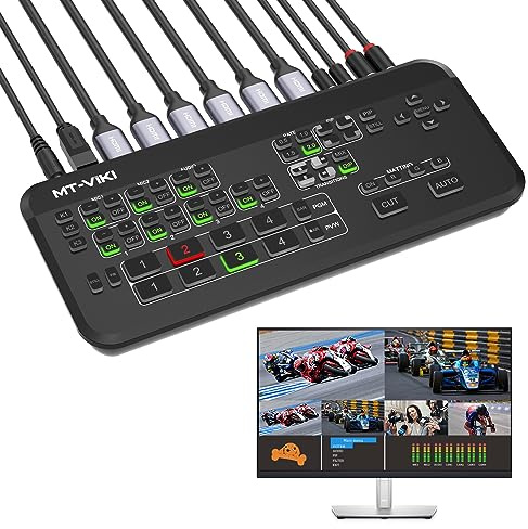 MT-VIKI HDMI Live Stream Switcher w/PIP Function, 1080P@60Hz, Suitable for video conferences, live broadcasts, weddings, eSports, etc.