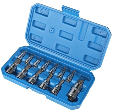 CPROSP Douille Torx Male 1/2'', 1/4'', 3/8'', Embout Torx 6 Pans T8 T10 T15 T20 T25 T27 T30 T40 T45 T50 T55 T60 T70, Douille Allen avec Boîte