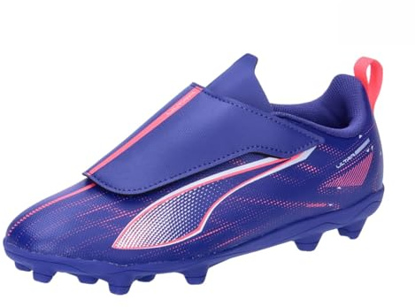 Puma Unisex Kids Ultra 5 Play V FG/AG RB JR Soccer Shoe, Lapis Lazuli-Puma White-Sunset Glow, 36 EU