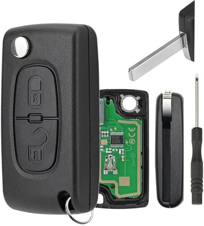 ASK 433MHZ 2 Buttons CE0536 Remote Key Fob For Peugeot 207 307 308 407 807 Key for Citroen C2 C3 Pluriel Citroen Berlingo Key with VA2 Blade Screwdriver Key Ring
