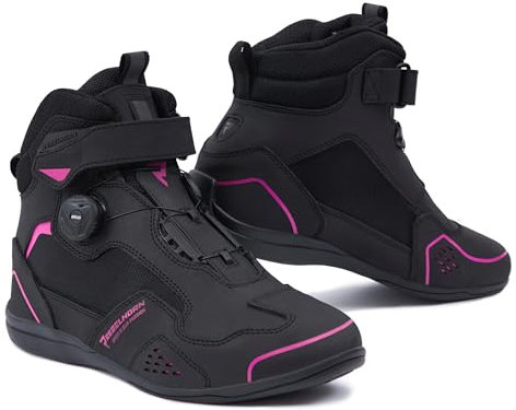 REBELHORN Mixte Spark II Botte de Motard, Noir/Rose, 41 EU