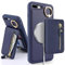 SailorTech Case for iPhone 7 Plus & 8 Plus - 2-in-1 Zipper Case with Card Holder, Ring Stand & Kickstand - Navy Blue