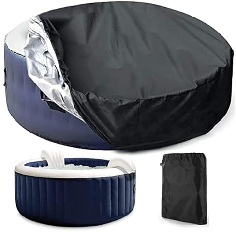 Bache Spa Gonflable, Couverture Spa Ronde, Bache Piscine Hivernage, Bache Hivernage Piscine Hors Sol, Bache Hivernage Piscine, Bache Salon de Jardin, Baches ImperméAbles pour Exterieur 160x30cm Black