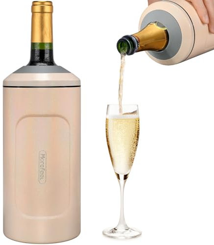 Wine Chillers for Bottles-Ideal Gift for Wine Lover, Stainless Steel Portable Champagne Cooler Sleeve Bucket-Double Walled Vacuum Insulated for Most 750ml Bottles with Long-Lasting Temperature Control
