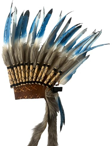 Harilla Häuptling Indianerhut, Federkopfschmuck, Kopfschmuck, Dekoration, Kopfbedeckung, Stirnband für Halloween, Kostüm, Karneval, Karneval