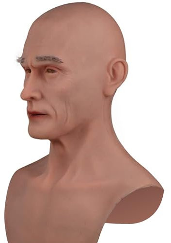 LCUPPON masque en silicone réaliste pour homme pour Halloween Crossdresser (Ivoire)