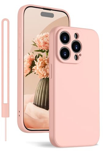 KPPIT for iPhone 15 Pro Max Case Silicone,Shockproof Cover with Microfiber Lining 6.7 inch,Full-Body Protective iPhone 15 Pro Max Phone Case(Pink)