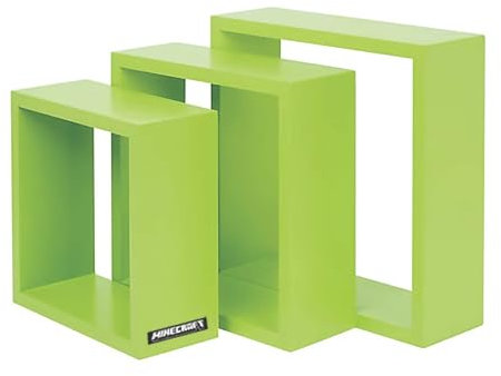 phoenix group AG MINECARFT - Wandregale, 3er Set, 3 Würfel in verschiedenen Größen, Grün