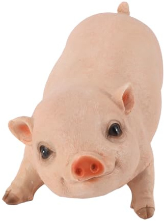 TOPINCN 26 cm Lebensechte Schwein-Gartenstatue, Supersüße Dekoration, Gartenstatue, Niedliches Lustiges Schwein, für Drinnen und Draußen, Skulptur, Rasenornamente, Gartenfiguren
