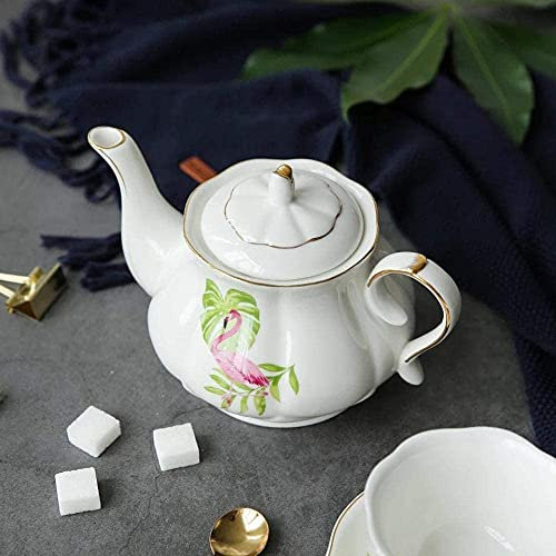 YIHANSS Teekanne Teekanne Englische Nachmittagsteekanne Bone China handgemachte Goldteekanne kreative Kaffeekanne einfaches Wasser-to_850ML