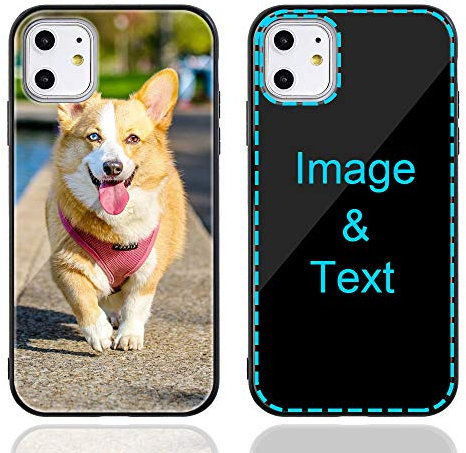 MXCUSTOM Personalised Phone Case for Apple iPhone 11, Customised Anti-Scratch Tempered Glass Shockproof Soft TPU Cases with Photo Image Text Picture Design Your Own Phone Covers (GHS-BK-P1A)
