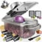 Coupe Legumes, Coupe de légumes de mandoline en acier inoxydable 9 en 1, Coupe d'aliments pour la cuisine, Coupe de légumes avec conteneur, Coupe de salade, Coupe de carotte et d'ail, Oignon et fruits