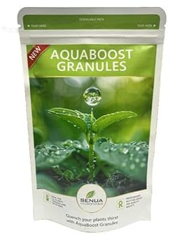 Senua AquaBoost Water Retaining Granules – Advanced Root Hydration & Soil Moisture Booster for Indoor and Outdoor Plants | Prevents Dry Soil & Hydrophobic Patches | Stronger, Healthier Growth (50g)