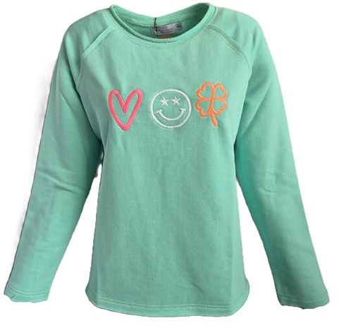 Zwillingsherz Damen Sweatshirt, Love Happiness Design, Langarm, Baumwollmischung, Casual Fit (DE/NL/SE/PL, Alphanumerisch, M, Regular, Regular, Mint)