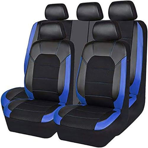 Auto Sitzbezüge Sets Für VW Polo IV (9N) 2001 2002 2003 2004 2005,Full Set Allwetter Protektoren Verstellbare abnehmbare Universelles Sitzbezüge Sitzschoner,A/Black-Blue