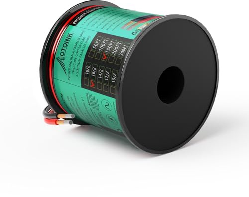 AOTOINK 45,72 Meter 16 Gauge 2 Adriges Kupferbeschichtetes Aluminium Kabel Verlängerungskabel 2x1.3mm² 16/2 16 AWG für LED-Streifen, Lichter, Lampen, Autos, Boote, Lautsprecher, Audio