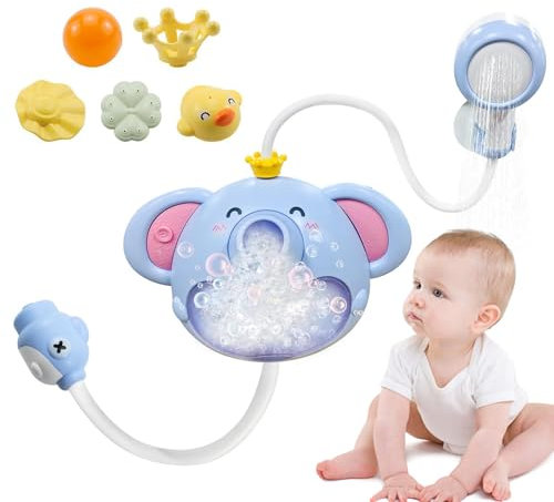 Pommeau de douche éléphant pour bébé, tout-petit - Pulvérisateur de bain ergonomique en forme d'éléphant pour jouer, piscine, jardin, natation pour de 1 à 5 ans