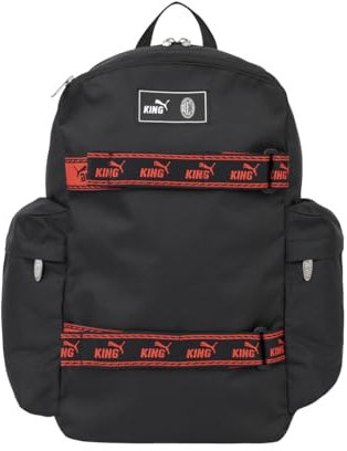 A.C. Milan Unisex Zaino King Rucksack für Reisen, Schule oder Büro, offizielles Produkt, Schwarz