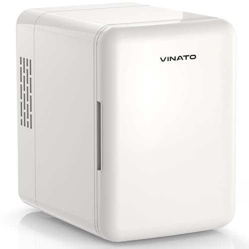 VINATO Nevera Pequeña 4L Portátil - Mini Nevera para Cosméticos, Frigobar & Coche, Enfriar/Calentar, 25dB Silenciosa, Ideal Habitación/Oficina/Camping, Regalo