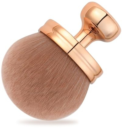 CHUANFU Grand Pinceau Autobronzant, Pinceaux Maquillages Bronzant Sans Soleil, Portable Pinceau Kabuki, Applicateur de Bronzage à Tête Large, pour Poudre, Fond de Teint, Blush, Bronzer (Or Rose)