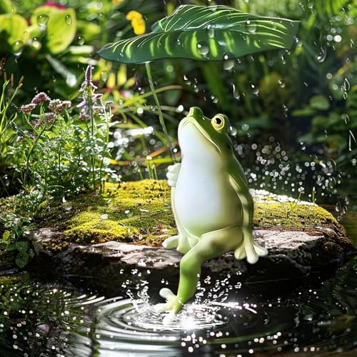 DONGDA Statue de Grenouille Decoration Jardin Exterieur, Figurine Grenouille Résine Étanche, Idee Cadeau pour Balcon Chambre Decoration