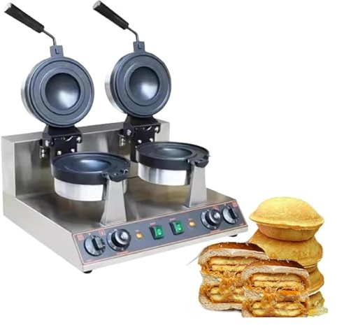 Burger maker，Hamburger machine， Commercial Burger Waffle Maker Rotating Ice Cream Burger Waffle Machine Controllable Range(Double)