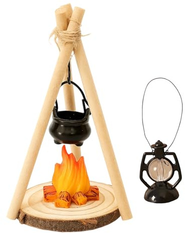 10 Stück Wichtel ZubehöR, Wichtel ZubehöR Weihnachten, Mini Weihnachten Lagerfeuer Wichtelzubehör, Puppenhaus Zubehör, DIY Lagerfeuer Krippen Zubehör, Holz Miniatur Deko Lagerfeuer Weihnachten Set