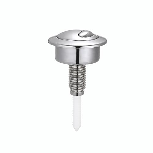 Toilet Flush Button Push Replacement - Round Dual Flush Toilet Push Button with Twyford Siamp Optima 49 - Toilet Push Button for Cisterns, Half, Full Flush (Silver)
