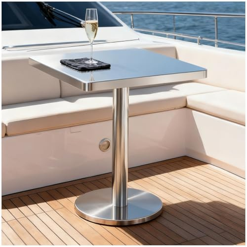 Preferspace Bistrotisch aus Edelstahl, 75 cm hohe Tischplatte, quadratischer Stehtisch, for den Außenbereich geeignet(60cm/23.6in)