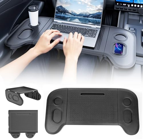 Tavolo Volante Multifunzionale, Supporto per Laptop per Auto Vassoio del Sedile Posteriore Tavolo Volante Pieghevole per Auto Portatile Tavolino per Tesla Model 3 Model Y