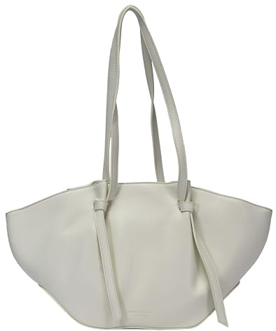 SEIDENFELT Damen Midi-Shopper RYD – Elegante Trapez Handtasche mit Knoten-Details – Hochwertiges Kunstleder seidenmatt – Schultertasche mit Reißverschluss | Trapezform