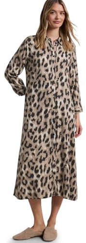 Street One Damen Midi-Kleid mit Durchgehender Knopfleiste