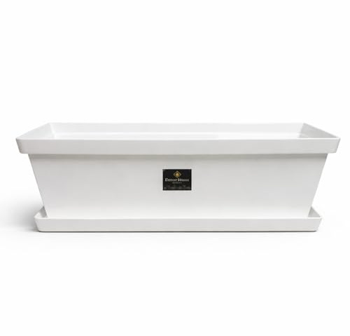 Jardinera macetero rectangular 60 cm, diseño moderno mate, ideal exterior balcón terraza, resistente duradero, drenaje eficiente para plantas flores huerto urbano, uso interior decorativo hogar