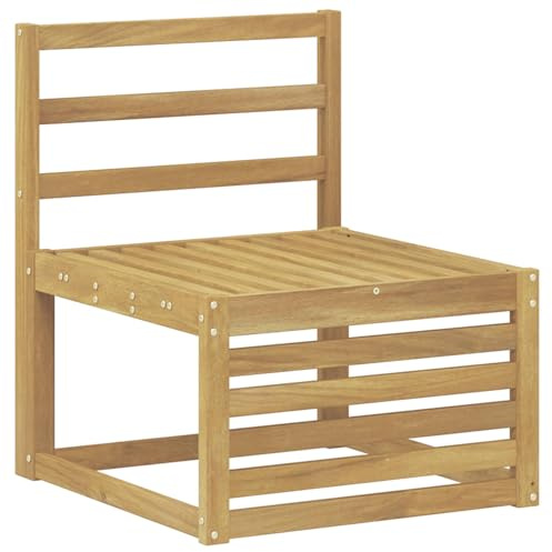 vidaXL Outdoor Mittelsofa Massivholz Akazie Weiß 63 x 59 x 73 cm, Gartenmöbel für draußen, wetterfest, schicke Balkon-Layouts, Flexibles Design, Robustes Holz