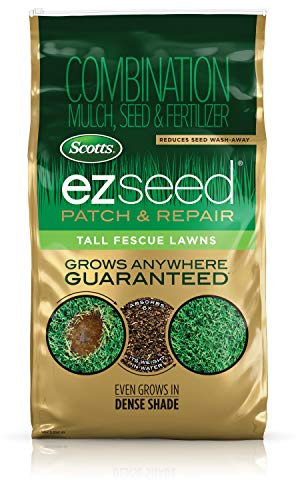 Scotts EZ Seed Patch & Repair Tall Fescue Lawns - Combination Mulch, Grass Seed and Fertilizer for Bare Spots and Repair, Covers Up to 225 sq. ft., 10 lb.