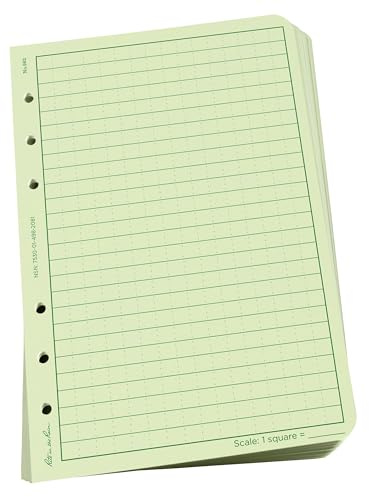 Rite in the Rain Waterproof Loose Leaf Universal Paper 100 Sheets Colour Green 6 hole Punch Recyclable Fits Ring Binder 9200T No.210 and No.210T All Weather Paper