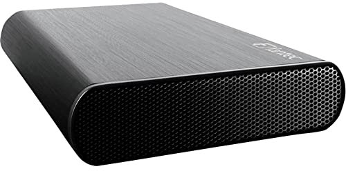 FANTEC DB-AluSky U2e Externes Festplattengehäuse (für den Einbau einer 8,89 cm (3,5 Zoll) SATA Festplatte, USB 2.0 und eSATA Schnittstelle, passive HDD Kühlung, inkl. One Touch Backup Funktion, gebürstetes Aluminium Gehäuse) schwarz