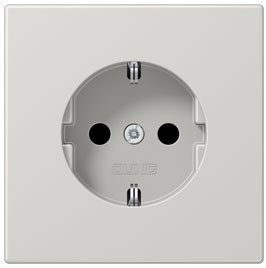 Jung 1520 KI LG Schuko Steckdose 16 A 250 V mit Berührungsschutz Serie LS lichtgrau